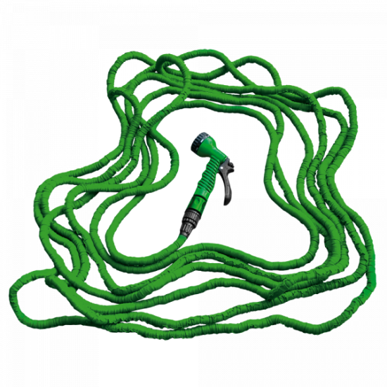 Flexibilná, zmršťovacia záhradná hadica 5-15m s postrekovačom - zelená TRICK HOSE