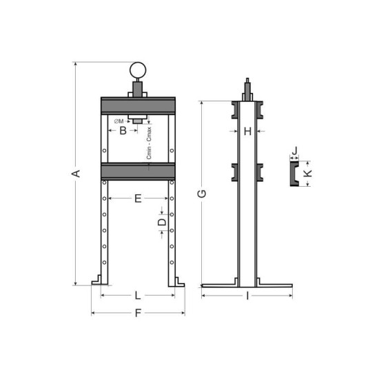 Hydraulický dielenský lis 50t, GEKO