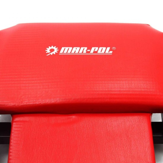 Montážne pojazdné lehátko, stolička 2v1 červená MAR-POL