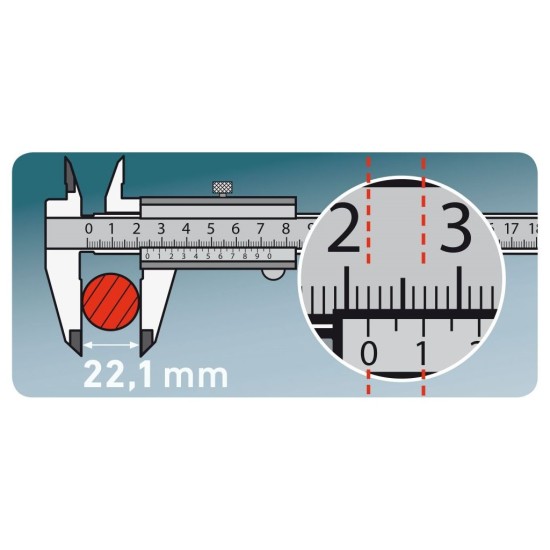 Posuvné kovové posuvné posuvné meradlo, 150 mm, rozlíšenie 0,05 mm, EXTOL CRAFT