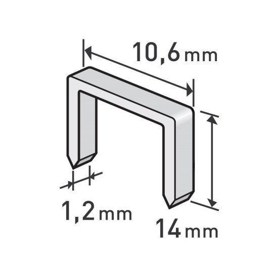 Pracky, balenie 1000ks, 14mm, 10,6x0,52x1,2mm, EXTOL PREMIUM