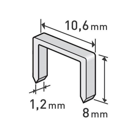 Pracky, balenie 1000ks, 8mm, 10,6x0,52x1,2mm EXTOL PREMIUM