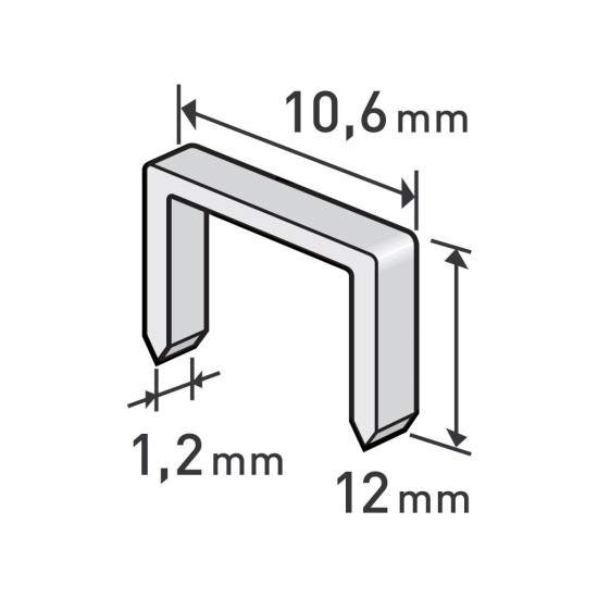 Pracky, balenie 1000ks, 12mm, 10,6x0,52x1,2mm EXTOL PREMIUM