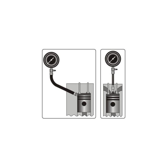 Kompresný merač pre benzínové motory, sada 8ks, tester kompresie MAR-POL