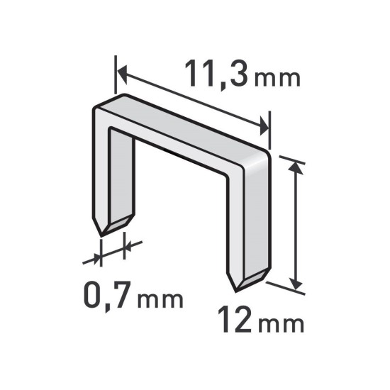 Pracky, balenie 1000ks, 12mm, 11,3x0,52x0,70mm, EXTOL PREMIUM