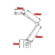 Magnetický stojan, statív pre číselníkom 588Nm, 260mm BASS