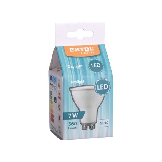 LED reflektorová žiarovka, 6W, 470lm, GU10, denné svetlo biela, EXTOL LIGHT