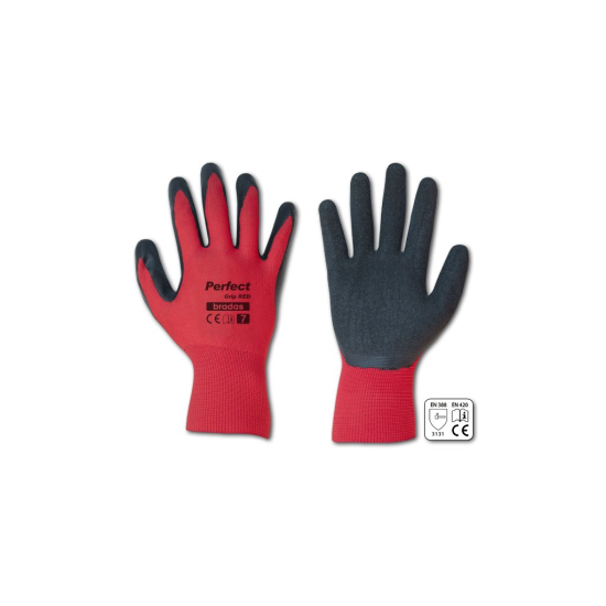 Pracovné rukavice 9", červeno-čierne, voľný strih PERFECT GRIP RED