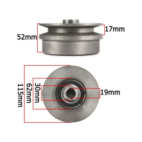 Odstredivá spojka 115x19 mm pero a drážka 1-remeň MAR-POL