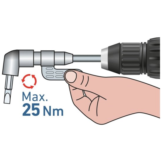 Uhlový nástavec/držiak hrotu pre vŕtačku, 1/4"x140mm (105°) s magnetom EXTOL PREMIUM