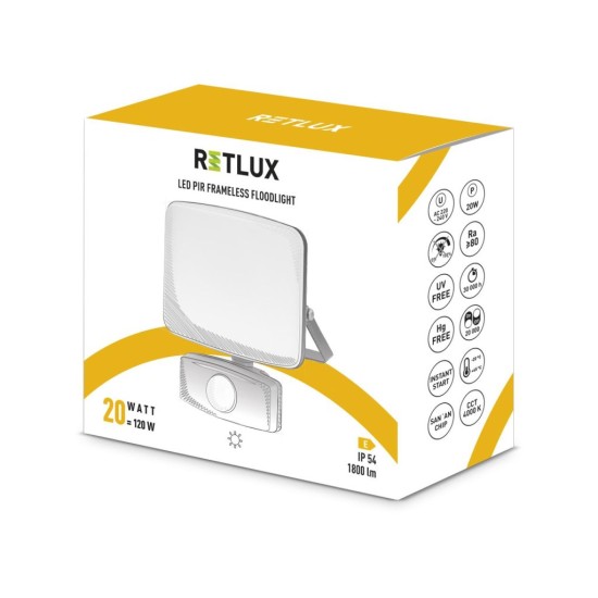 LED reflektor 20W 4000K PIR RSL 251 RETLUX