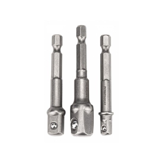 Sada vŕtacích adaptérov 1/2" 3/8" 1/4", 3ks, šesťhran POWERMAT