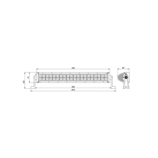 LED rampa, prídavné svetlo, 630 mm