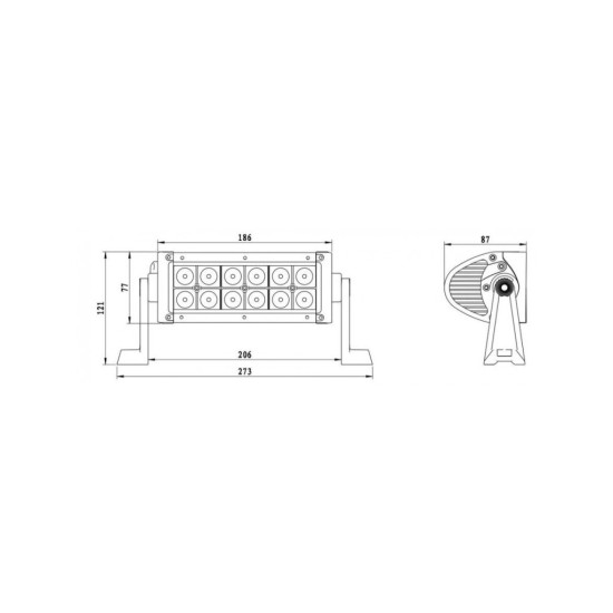 LED rampa, prídavné svetlo, 273 mm