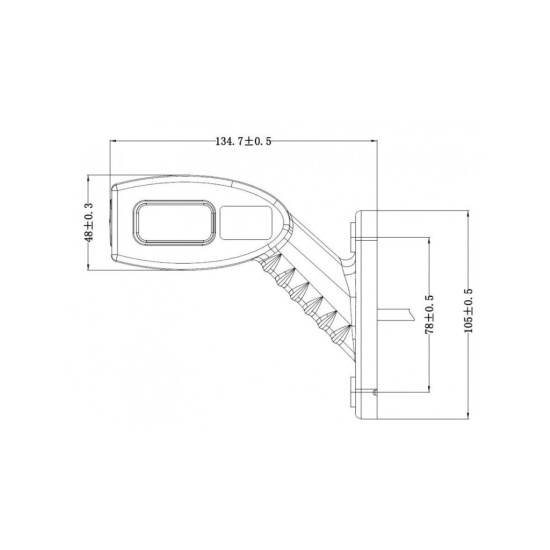 LED obrysové svetlo zadné ľavé 135mm, 12/24V, KMR8