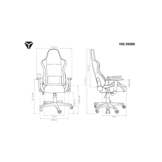 YGC 200BK FORSAGE XL Herná stolička YENKEE
