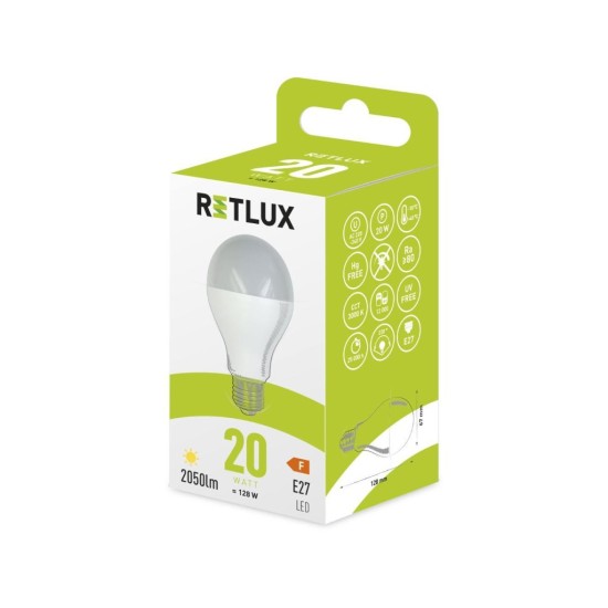 LED žiarovka Classic 20W E27 A67 WW RLL 462 RETLUX