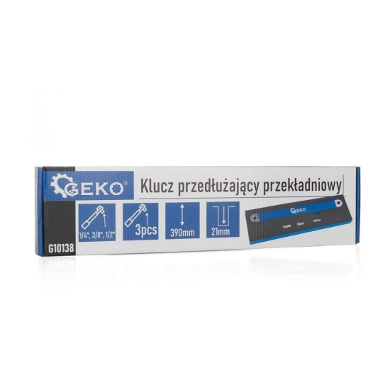 Predlžovací račňový nástavec, adaptér 1/2", 1/4", 3/8" GEKO