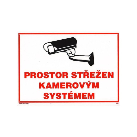 Stôl - priestor strážený kamerovým systémom, plastová doska 297x210mm