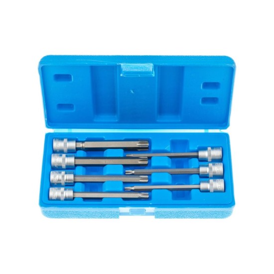 Nástrčné hlavice TORX 3/8", rozmery T25 - T60, predĺžené 110 mm, sada 7 ks SATRA