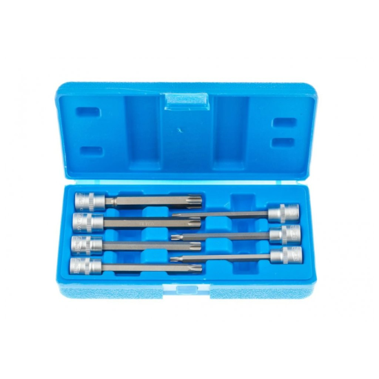 Nástrčné hlavice TORX 3/8", rozmery T25 - T60, predĺžené 110 mm, sada 7 ks SATRA