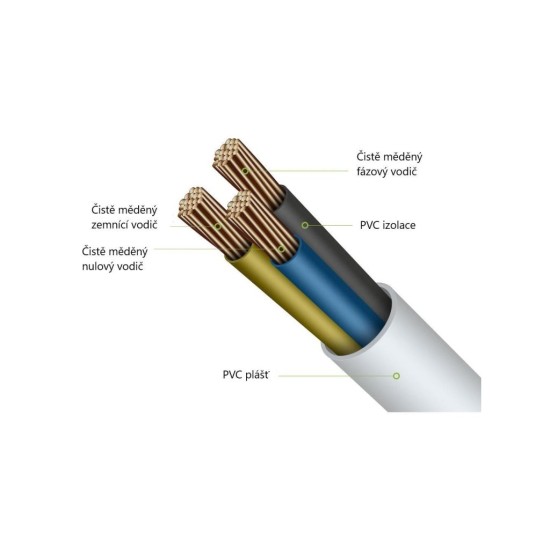 Predlžovacia zásuvka RPC 20, 3 m, 3 zásuvky, 3 x 1,0 mm² WS - RETLUX